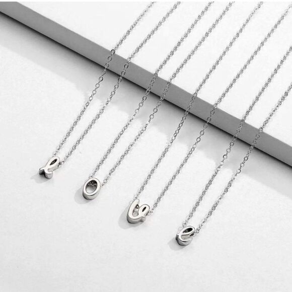 Girls Sterling Silver Initial Necklace, A - Z - Picture 2 of 4